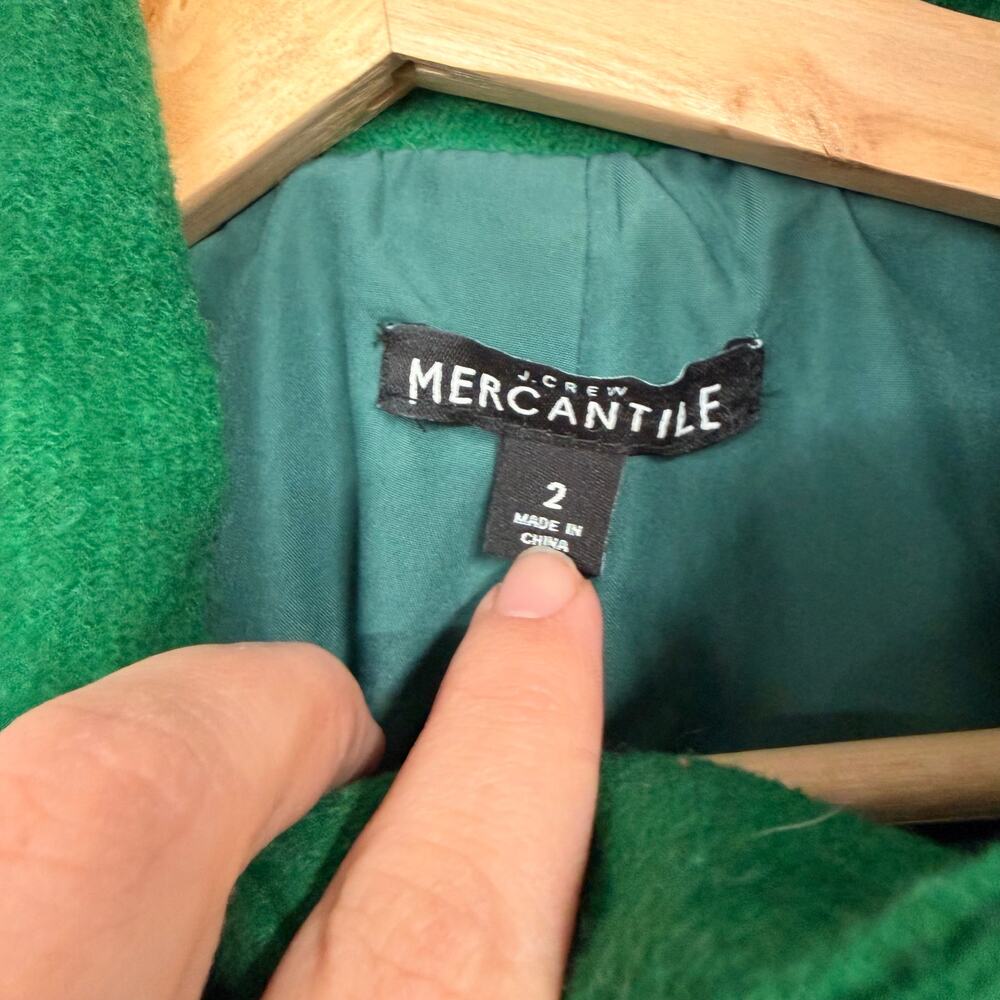 J. Crew New City Coat in Alpine Meadow Green Women's Size 2 EUC Wool Coat - Picture 7 of 11